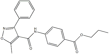 propyl 4-{[(5-methyl-3-phenyl-4-isoxazolyl)carbonyl]amino}benzoate Struktur