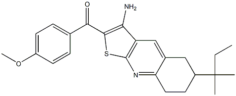 (3-amino-6-tert-pentyl-5,6,7,8-tetrahydrothieno[2,3-b]quinolin-2-yl)(4-methoxyphenyl)methanone Struktur