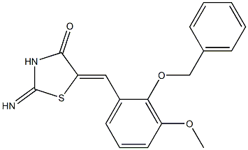 5-[2-(benzyloxy)-3-methoxybenzylidene]-2-imino-1,3-thiazolidin-4-one Struktur