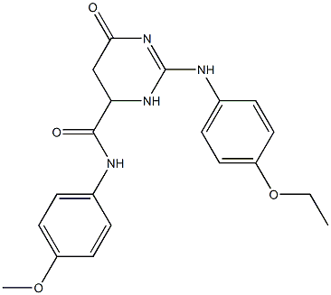 2-(4-ethoxyanilino)-N-(4-methoxyphenyl)-6-oxo-3,4,5,6-tetrahydro-4-pyrimidinecarboxamide Struktur