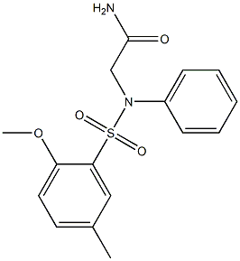 2-{[(2-methoxy-5-methylphenyl)sulfonyl]anilino}acetamide Struktur