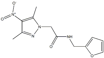 N-(2-furylmethyl)-2-{4-nitro-3,5-dimethyl-1H-pyrazol-1-yl}acetamide Struktur