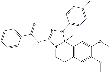 N-[8,9-dimethoxy-10b-methyl-1-(4-methylphenyl)-1,5,6,10b-tetrahydro[1,2,4]triazolo[3,4-a]isoquinolin-3-yl]benzamide Struktur