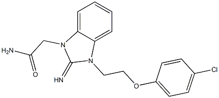 2-{3-[2-(4-chlorophenoxy)ethyl]-2-imino-2,3-dihydro-1H-benzimidazol-1-yl}acetamide Struktur