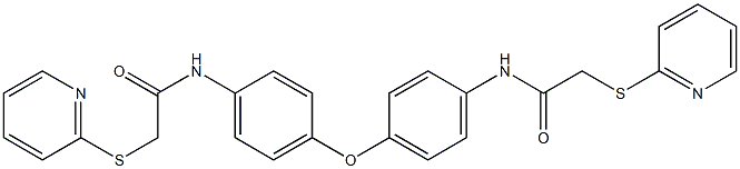 2-(2-pyridinylsulfanyl)-N-[4-(4-{[(2-pyridinylsulfanyl)acetyl]amino}phenoxy)phenyl]acetamide Struktur