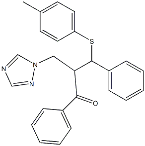 3-[(4-methylphenyl)sulfanyl]-1,3-diphenyl-2-(1H-1,2,4-triazol-1-ylmethyl)-1-propanone Struktur