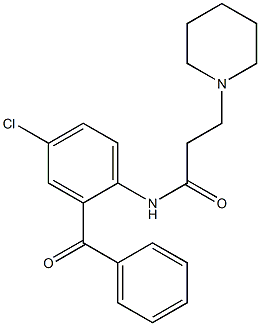 N-(2-benzoyl-4-chlorophenyl)-3-(1-piperidinyl)propanamide Struktur