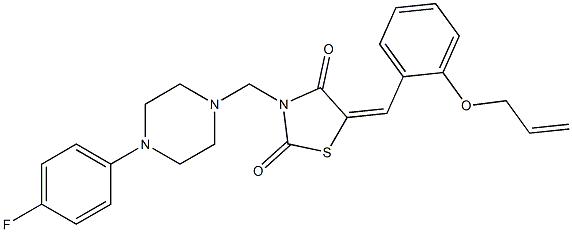 5-[2-(allyloxy)benzylidene]-3-{[4-(4-fluorophenyl)-1-piperazinyl]methyl}-1,3-thiazolidine-2,4-dione Struktur