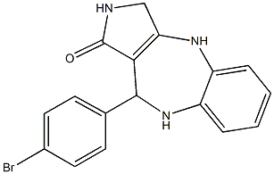 10-(4-bromophenyl)-3,4,9,10-tetrahydropyrrolo[3,4-b][1,5]benzodiazepin-1(2H)-one Struktur