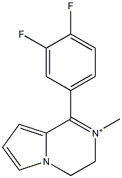 1-(3,4-difluorophenyl)-2-methyl-3,4-dihydropyrrolo[1,2-a]pyrazin-2-ium Struktur