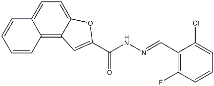 N'-(2-chloro-6-fluorobenzylidene)naphtho[2,1-b]furan-2-carbohydrazide Struktur