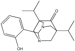 2-(2-hydroxyphenyl)-5,7-diisopropyl-1,3-diazatricyclo[3.3.1.1~3,7~]decan-6-one Struktur