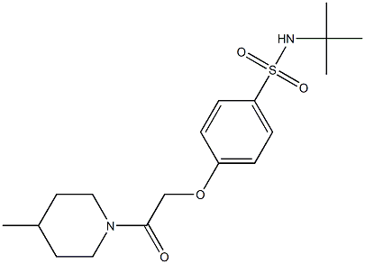 N-(tert-butyl)-4-[2-(4-methyl-1-piperidinyl)-2-oxoethoxy]benzenesulfonamide Struktur