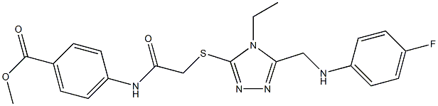 methyl 4-{[({4-ethyl-5-[(4-fluoroanilino)methyl]-4H-1,2,4-triazol-3-yl}sulfanyl)acetyl]amino}benzoate Struktur