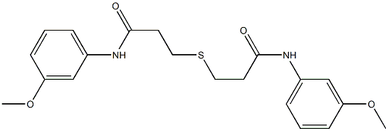 3-{[3-(3-methoxyanilino)-3-oxopropyl]sulfanyl}-N-(3-methoxyphenyl)propanamide Struktur