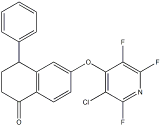 6-[(3-chloro-2,5,6-trifluoro-4-pyridinyl)oxy]-4-phenyl-3,4-dihydro-1(2H)-naphthalenone Struktur