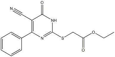 ethyl [(5-cyano-6-oxo-4-phenyl-1,6-dihydropyrimidin-2-yl)sulfanyl]acetate Struktur