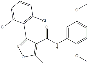 3-(2,6-dichlorophenyl)-N-(2,5-dimethoxyphenyl)-5-methylisoxazole-4-carboxamide Struktur