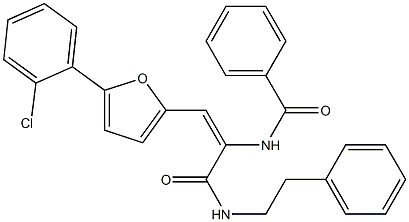 N-(2-[5-(2-chlorophenyl)-2-furyl]-1-{[(2-phenylethyl)amino]carbonyl}vinyl)benzamide Struktur