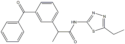 2-(3-benzoylphenyl)-N-(5-ethyl-1,3,4-thiadiazol-2-yl)propanamide Struktur