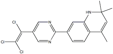 2,2,4-trimethyl-7-[5-(1,2,2-trichlorovinyl)-2-pyrimidinyl]-1,2-dihydroquinoline Struktur