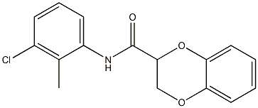 N-(3-chloro-2-methylphenyl)-2,3-dihydro-1,4-benzodioxine-2-carboxamide Struktur