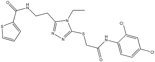 N-[2-(5-{[2-(2,4-dichloroanilino)-2-oxoethyl]sulfanyl}-4-ethyl-4H-1,2,4-triazol-3-yl)ethyl]-2-thiophenecarboxamide Struktur