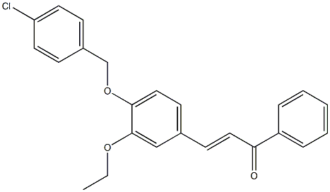 3-{4-[(4-chlorobenzyl)oxy]-3-ethoxyphenyl}-1-phenyl-2-propen-1-one Struktur