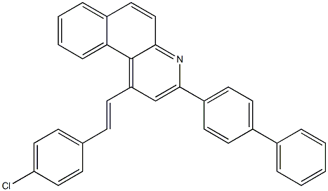 3-[1,1'-biphenyl]-4-yl-1-[2-(4-chlorophenyl)vinyl]benzo[f]quinoline Struktur