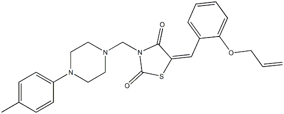 5-[2-(allyloxy)benzylidene]-3-{[4-(4-methylphenyl)-1-piperazinyl]methyl}-1,3-thiazolidine-2,4-dione Struktur