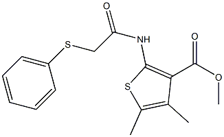 methyl 4,5-dimethyl-2-{[(phenylsulfanyl)acetyl]amino}thiophene-3-carboxylate Struktur