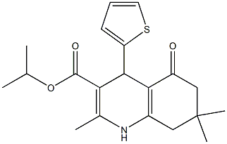 isopropyl 2,7,7-trimethyl-5-oxo-4-(2-thienyl)-1,4,5,6,7,8-hexahydro-3-quinolinecarboxylate Struktur