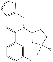 N-(1,1-dioxidotetrahydro-3-thienyl)-3-methyl-N-(2-thienylmethyl)benzamide Struktur