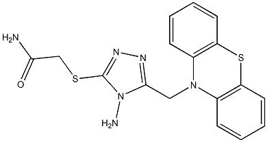 2-{[4-amino-5-(10H-phenothiazin-10-ylmethyl)-4H-1,2,4-triazol-3-yl]sulfanyl}acetamide Struktur