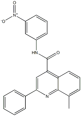 N-{3-nitrophenyl}-8-methyl-2-phenylquinoline-4-carboxamide Struktur