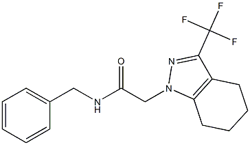 N-benzyl-2-[3-(trifluoromethyl)-4,5,6,7-tetrahydro-1H-indazol-1-yl]acetamide Struktur