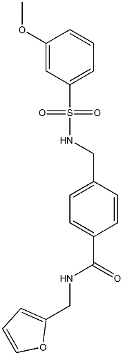 N-(2-furylmethyl)-4-({[(3-methoxyphenyl)sulfonyl]amino}methyl)benzamide Struktur