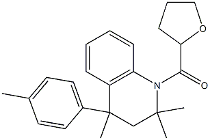 2,2,4-trimethyl-4-(4-methylphenyl)-1-(tetrahydro-2-furanylcarbonyl)-1,2,3,4-tetrahydroquinoline Struktur