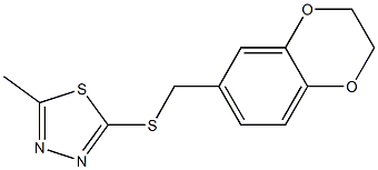 2,3-dihydro-1,4-benzodioxin-6-ylmethyl 5-methyl-1,3,4-thiadiazol-2-yl sulfide Struktur