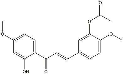 5-[3-(2-hydroxy-4-methoxyphenyl)-3-oxo-1-propenyl]-2-methoxyphenyl acetate Struktur