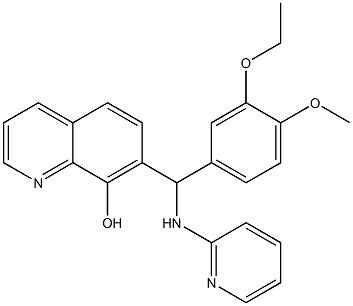 7-[(3-ethoxy-4-methoxyphenyl)(2-pyridinylamino)methyl]-8-quinolinol Struktur