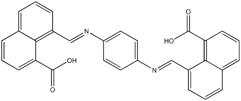 8-{[(4-{[(8-carboxy-1-naphthyl)methylene]amino}phenyl)imino]methyl}-1-naphthoic acid Struktur