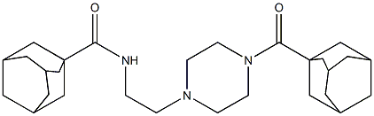 N-{2-[4-(1-adamantylcarbonyl)-1-piperazinyl]ethyl}-1-adamantanecarboxamide Struktur