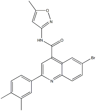 6-bromo-2-(3,4-dimethylphenyl)-N-(5-methyl-3-isoxazolyl)-4-quinolinecarboxamide Struktur