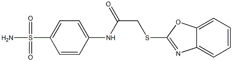 N-[4-(aminosulfonyl)phenyl]-2-(1,3-benzoxazol-2-ylsulfanyl)acetamide Struktur