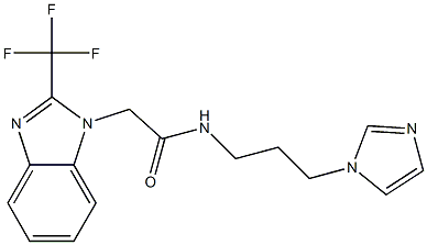 N-[3-(1H-imidazol-1-yl)propyl]-2-[2-(trifluoromethyl)-1H-benzimidazol-1-yl]acetamide Struktur