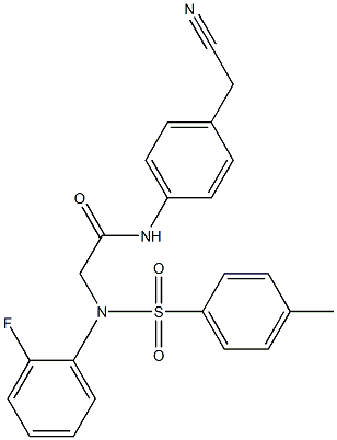 N-[4-(cyanomethyl)phenyl]-2-{2-fluoro[(4-methylphenyl)sulfonyl]anilino}acetamide Struktur