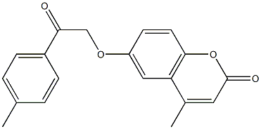 4-methyl-6-[2-(4-methylphenyl)-2-oxoethoxy]-2H-chromen-2-one Struktur