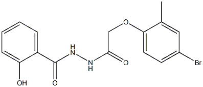 N'-[(4-bromo-2-methylphenoxy)acetyl]-2-hydroxybenzohydrazide Struktur