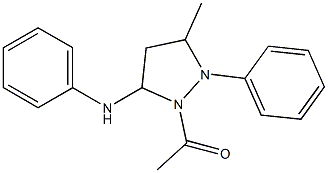 N-(2-acetyl-5-methyl-1-phenyl-3-pyrazolidinyl)-N-phenylamine Struktur